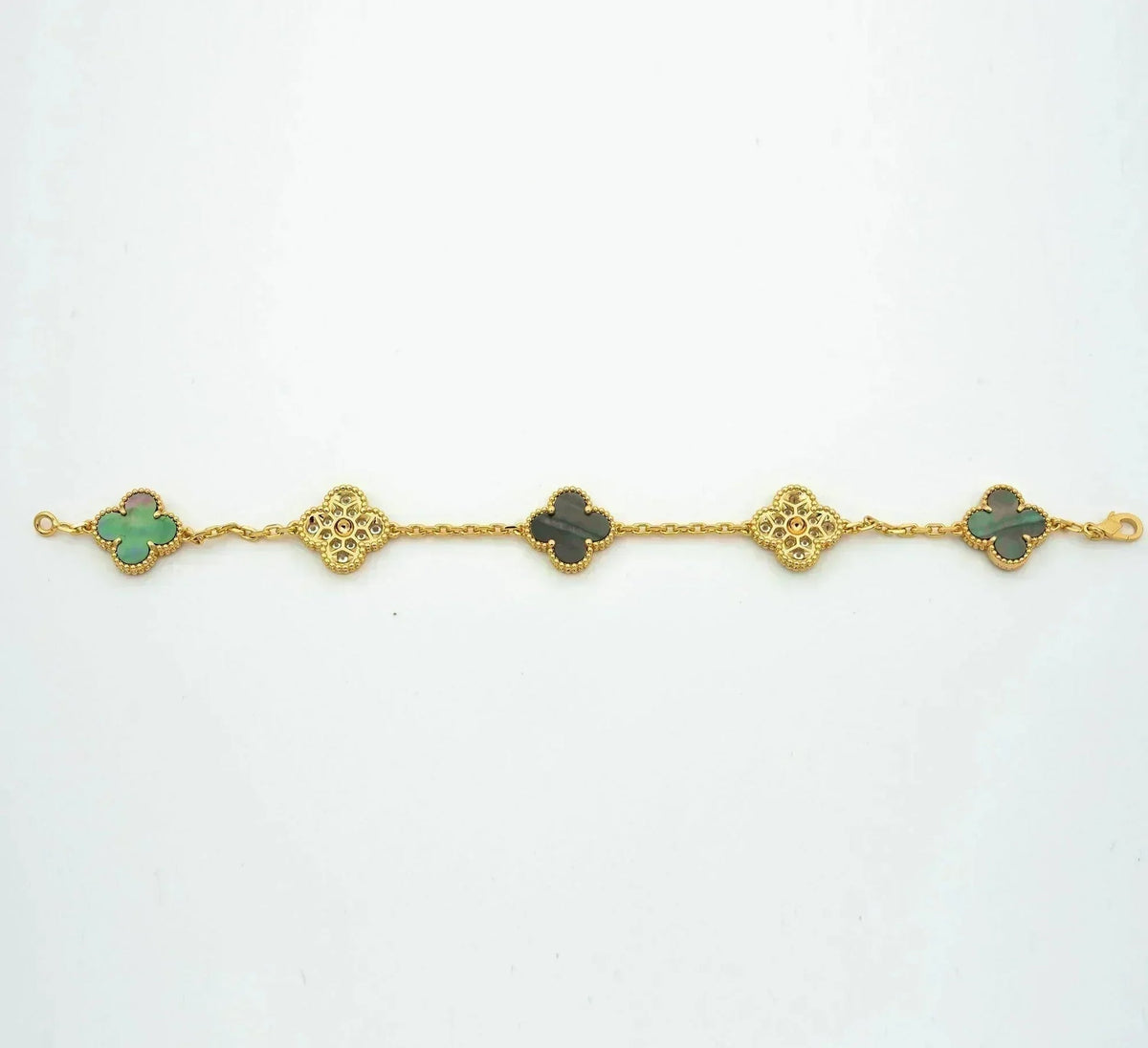 [Eterna Jewels] CLOVER 5 MOTIF GRAY MOP BRACELET COLLECTION