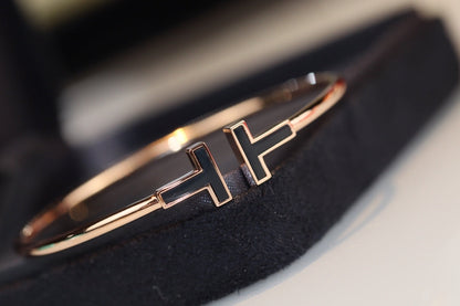 [Eterna Jewels]T BRACELET 1.8MM ONYX PINK GOLD