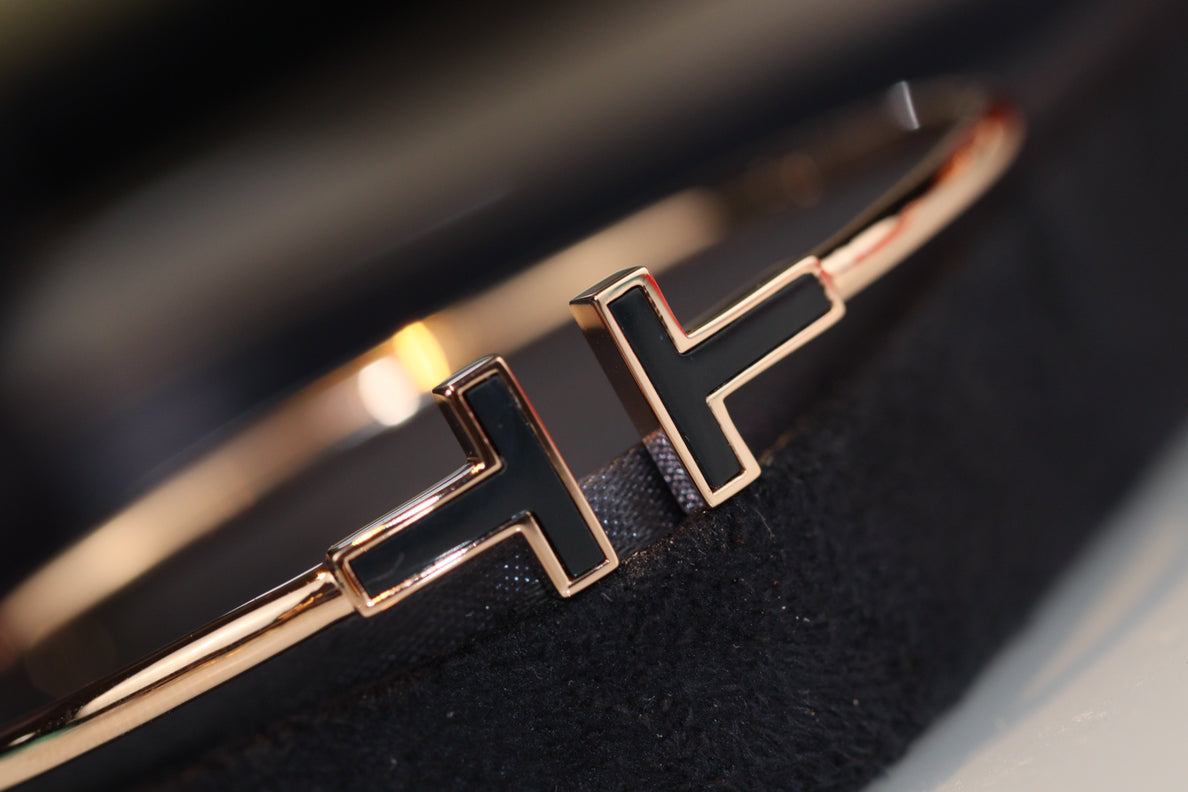 [Eterna Jewels]T BRACELET 1.8MM ONYX PINK GOLD