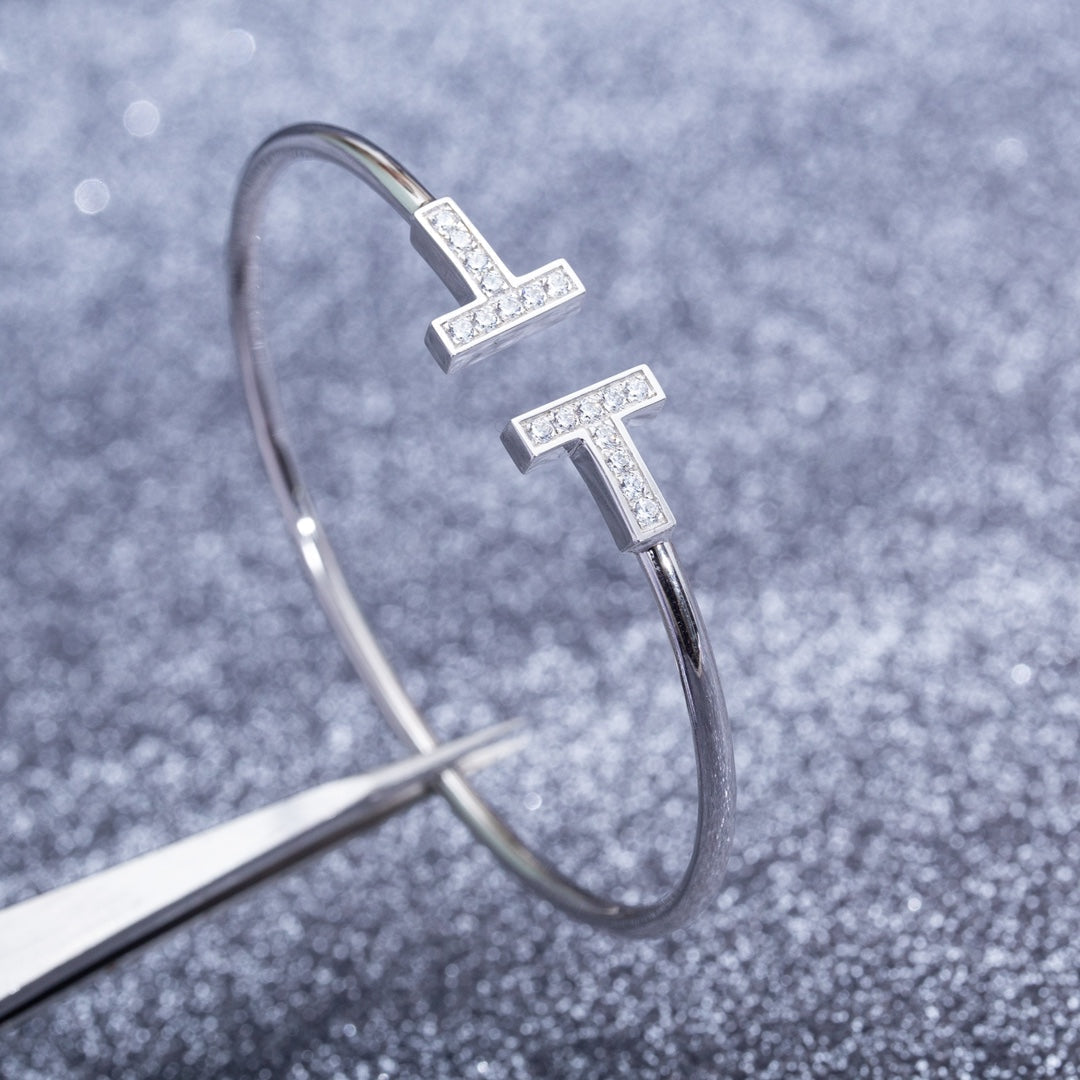 [Eterna Jewels]T BRACELET 1.8MM DIAMOND SILVER