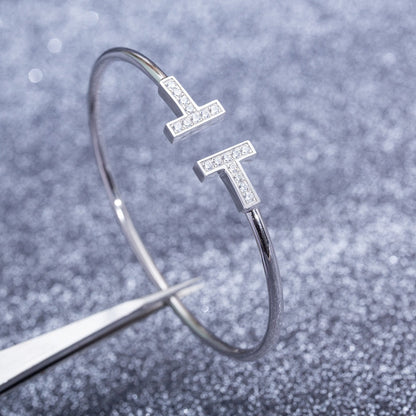 [Eterna Jewels]T BRACELET 1.8MM DIAMOND SILVER