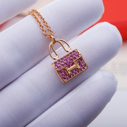 [Eterna Jewels]CONSTANCE PEDANT PURPLE DIAMOND NECKLACE