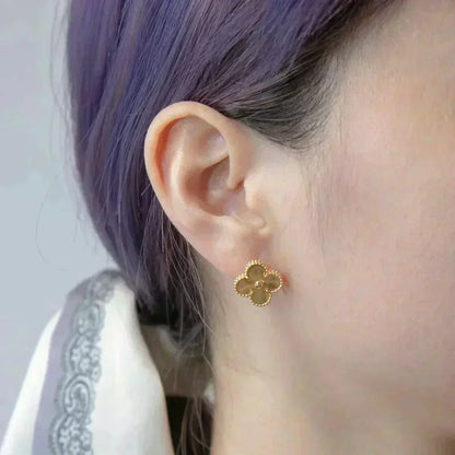 [Eterna Jewels]CLOVER MEDIUM 1 MOTIFS LASER EARRINGS
