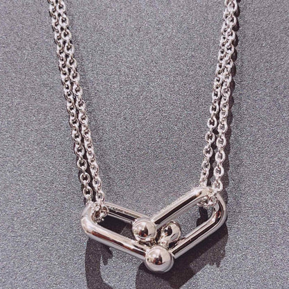 [Eterna Jewels]HARDWEAR DOUBLE LINK PEDANT SILVER NECKLACE