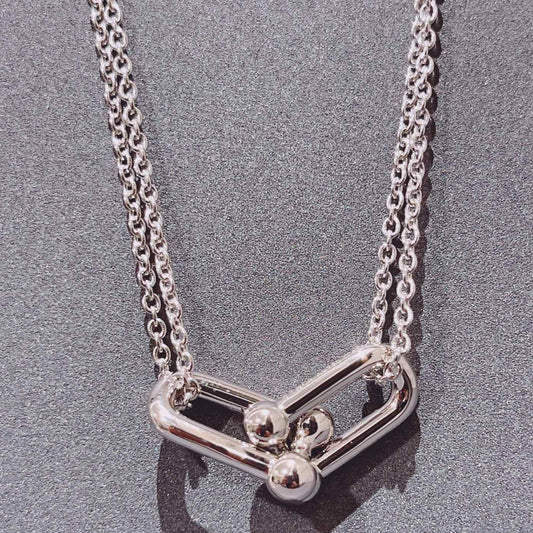 [Eterna Jewels]HARDWEAR DOUBLE LINK PEDANT SILVER NECKLACE