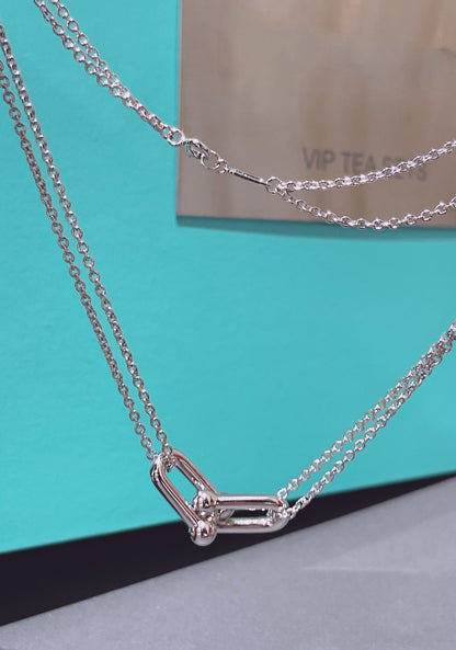 [Eterna Jewels]HARDWEAR DOUBLE LINK PEDANT SILVER NECKLACE