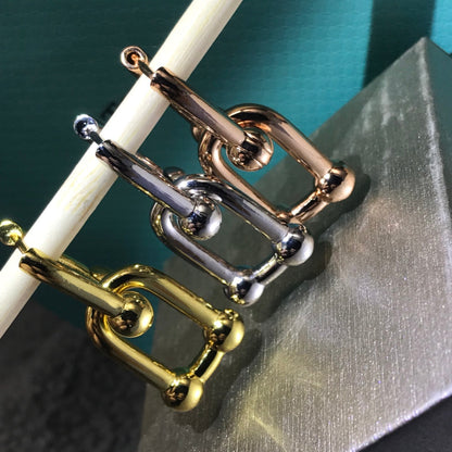 [Eterna Jewels]HARDWARE DROP EARRINGS DOUBLE LINK