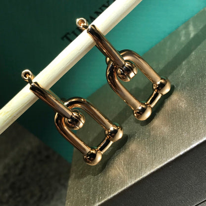 [Eterna Jewels]HARDWARE DROP EARRINGS DOUBLE LINK