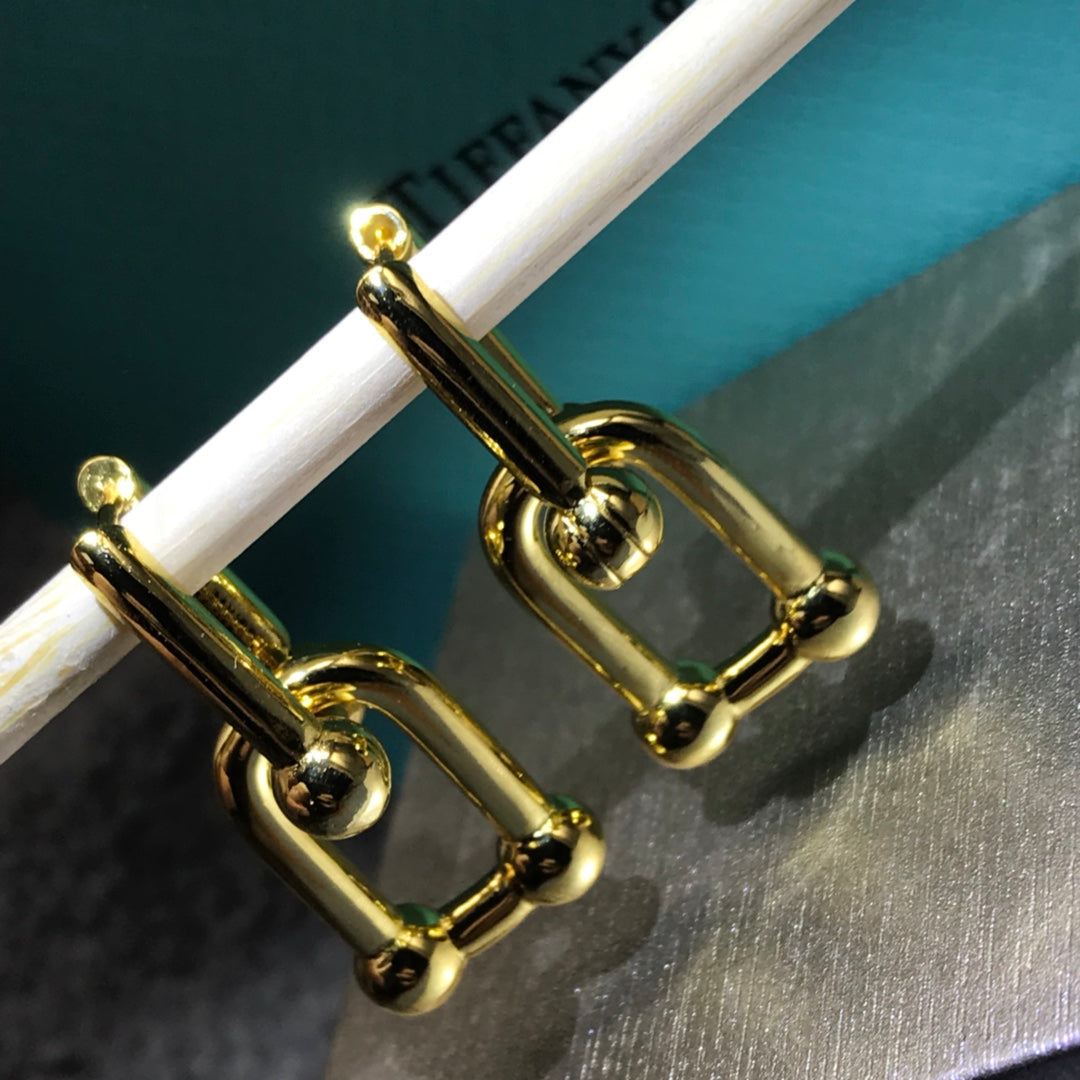 [Eterna Jewels]HARDWARE DROP EARRINGS DOUBLE LINK