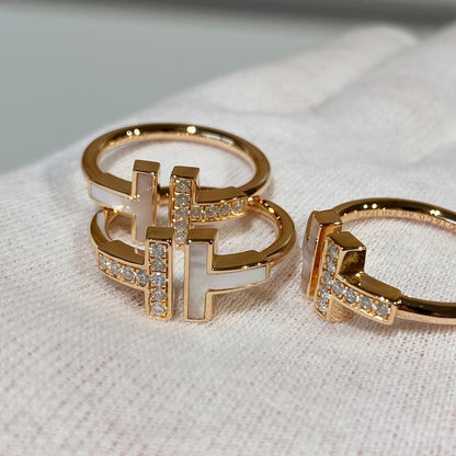 [Eterna Jewels]T WIRE MOP DIAMOND RING PINK GOLD