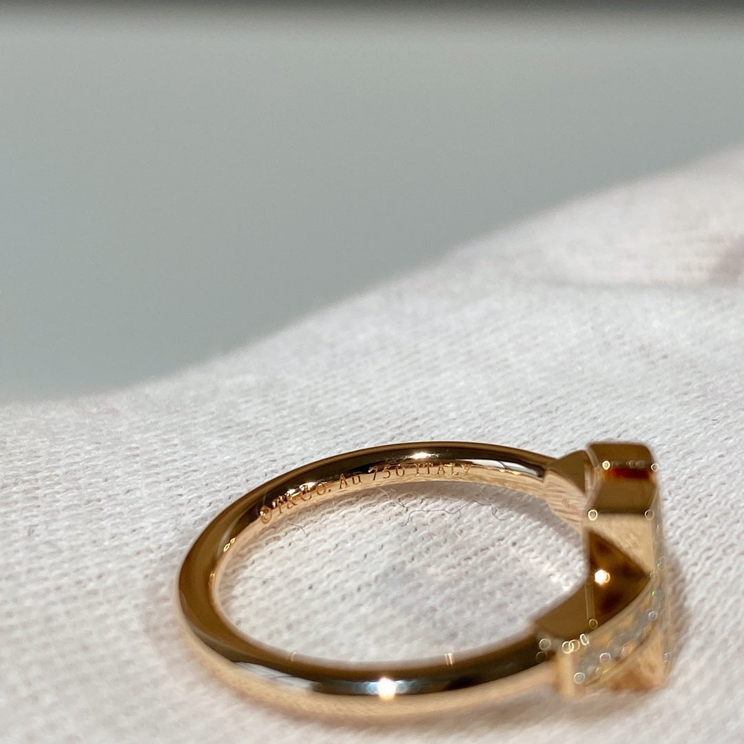 [Eterna Jewels]T WIRE MOP DIAMOND RING PINK GOLD
