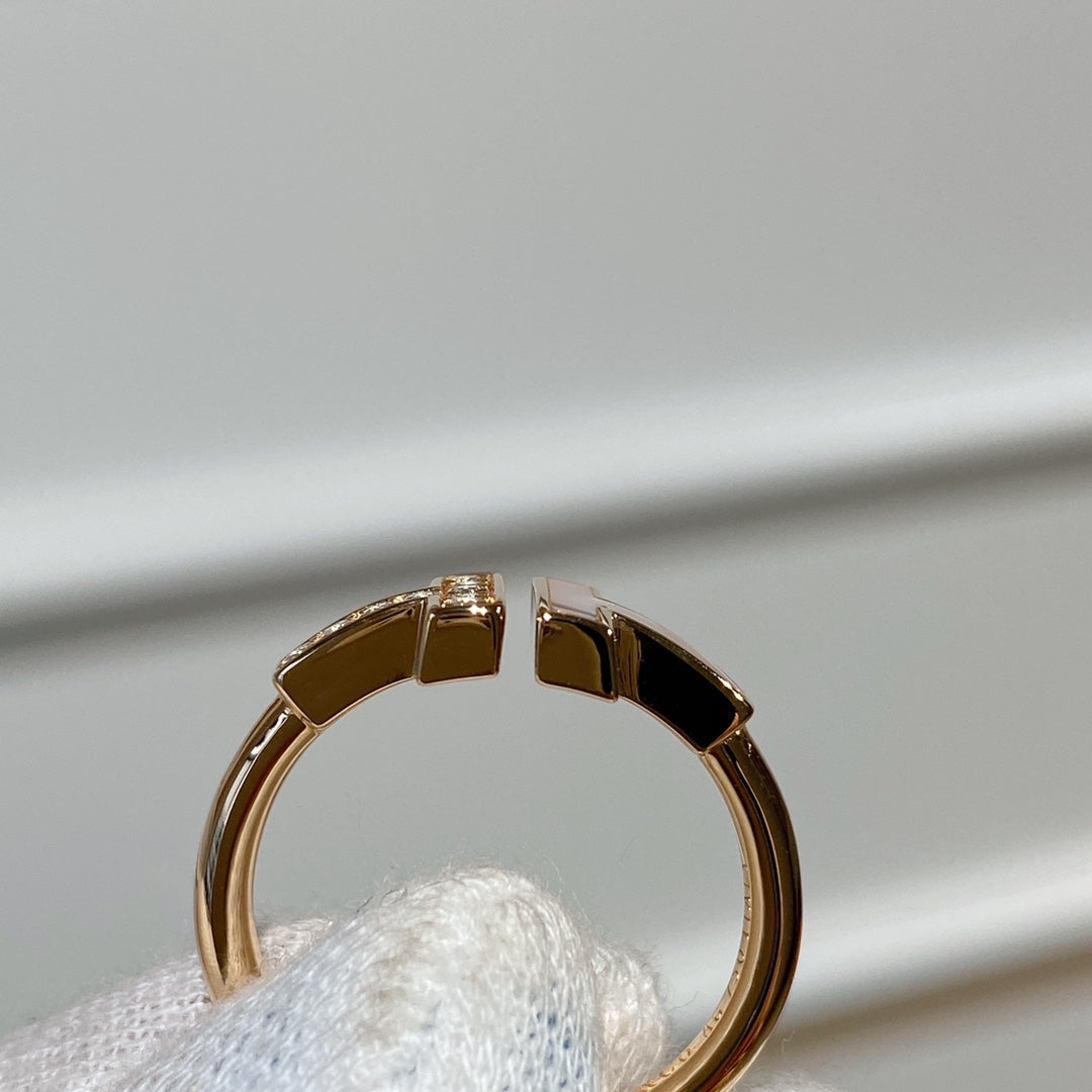[Eterna Jewels]T WIRE MOP DIAMOND RING PINK GOLD