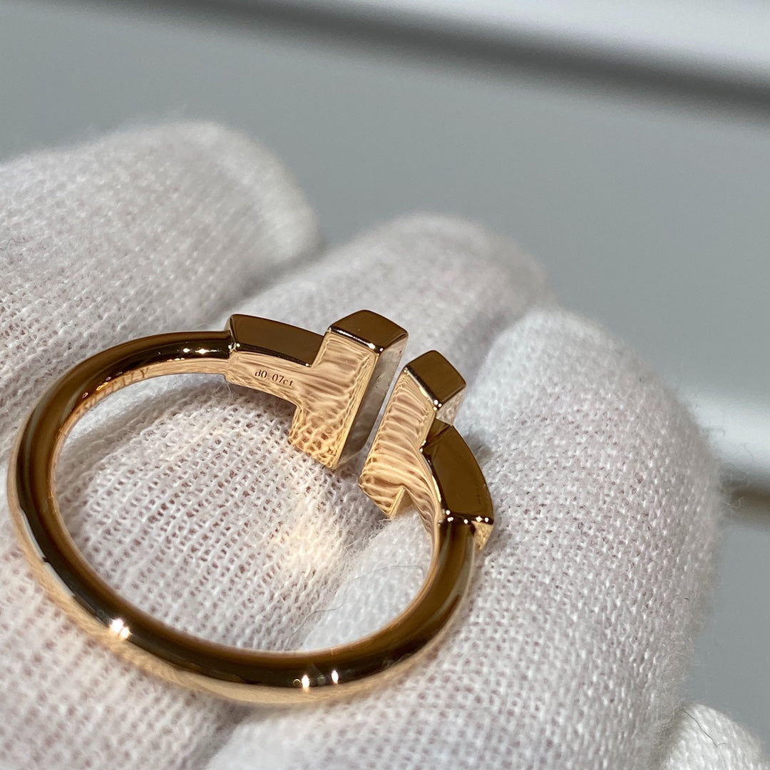[Eterna Jewels]T WIRE MOP DIAMOND RING PINK GOLD