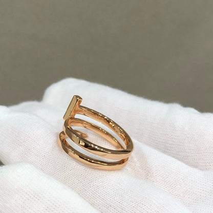 [Eterna Jewels]T WIRE DOUBLE ROWS RING PINK GOLD