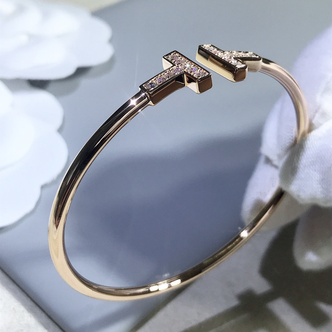 [Eterna Jewels]T BRACELET PINK GOLD 1.8MM DIAMOND