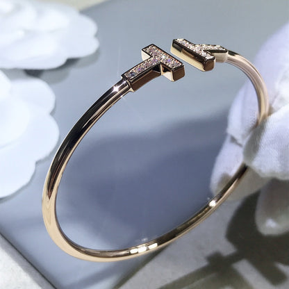 [Eterna Jewels]T BRACELET PINK GOLD 1.8MM DIAMOND