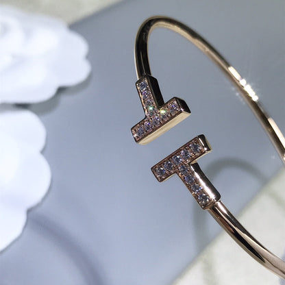 [Eterna Jewels]T BRACELET PINK GOLD 1.8MM DIAMOND
