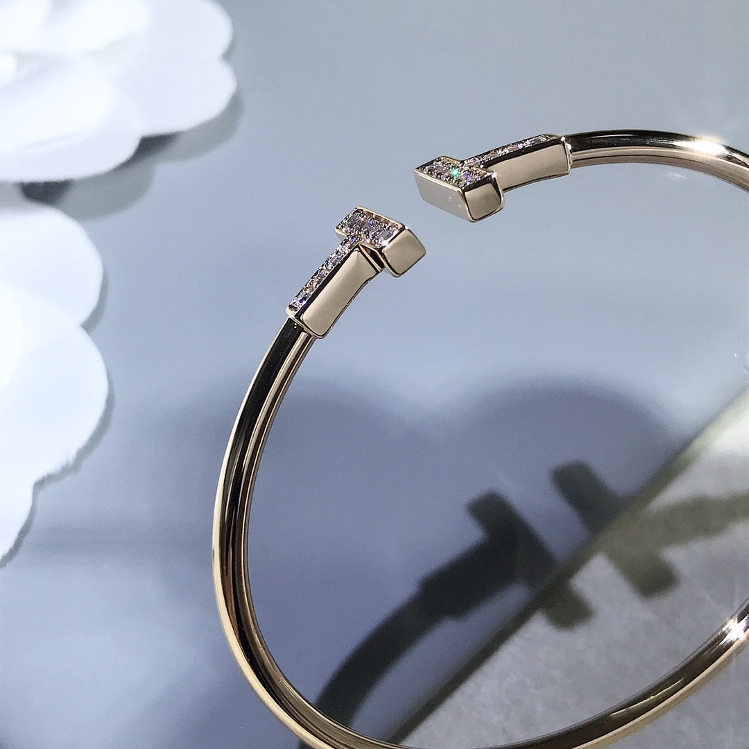[Eterna Jewels]T BRACELET PINK GOLD 1.8MM DIAMOND