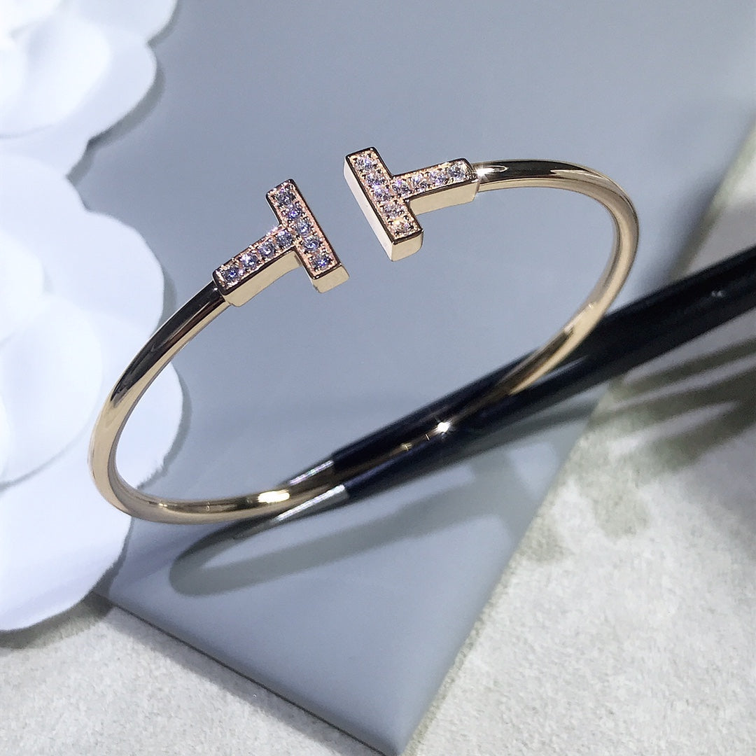 [Eterna Jewels]T BRACELET PINK GOLD 1.8MM DIAMOND