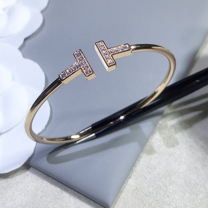 [Eterna Jewels]T BRACELET PINK GOLD 1.8MM DIAMOND