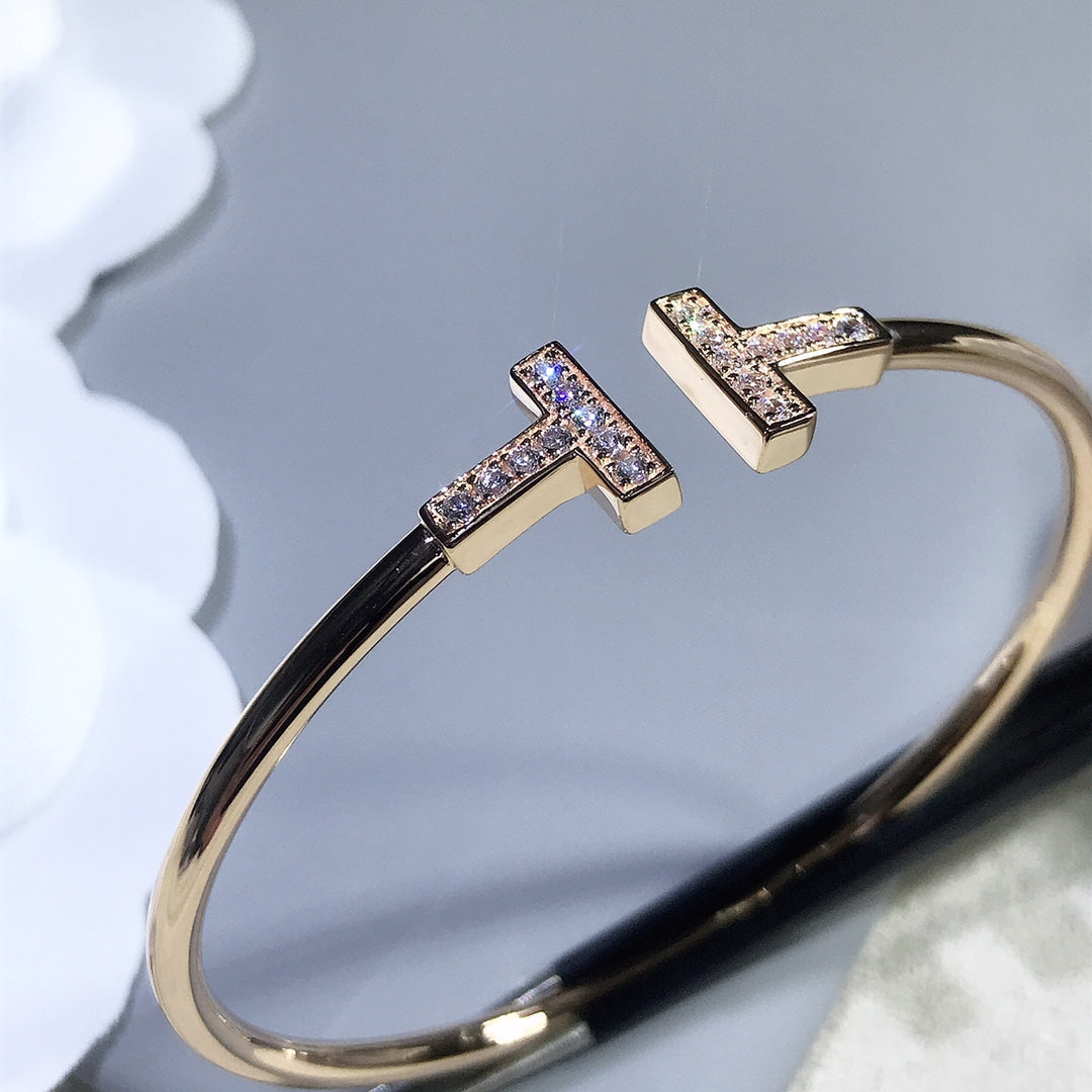 [Eterna Jewels]T BRACELET PINK GOLD 1.8MM DIAMOND