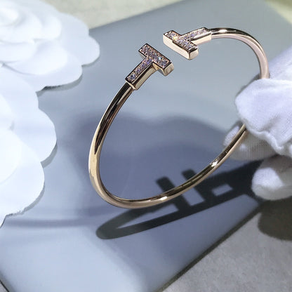[Eterna Jewels]T BRACELET PINK GOLD 1.8MM DIAMOND