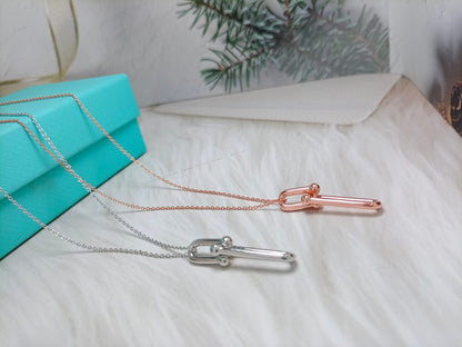 [Eterna Jewels]HARDWEAR DROP DOUBLE LINK PEDANT NECKLACE