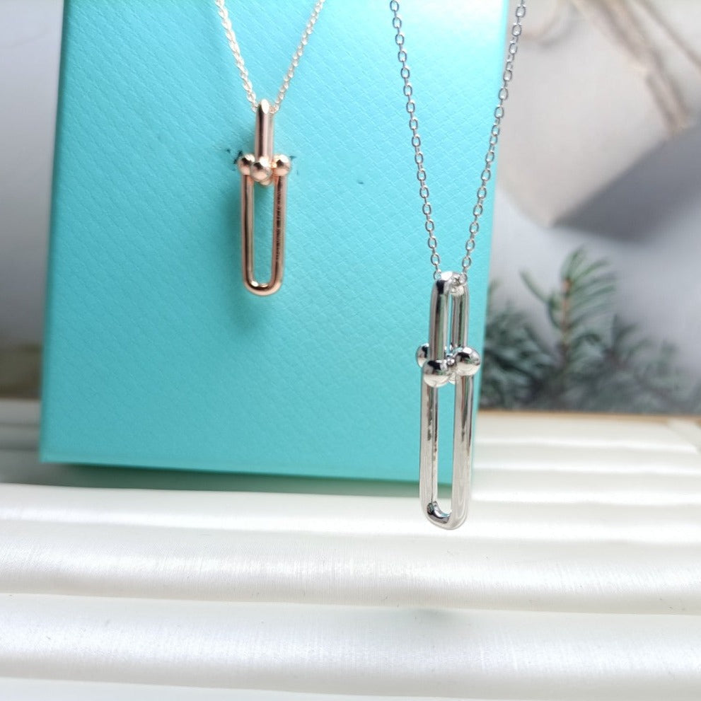 [Eterna Jewels]HARDWEAR DROP DOUBLE LINK PEDANT NECKLACE