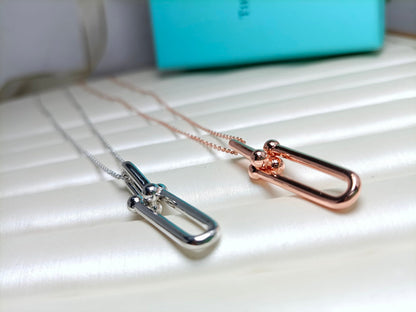 [Eterna Jewels]HARDWEAR DROP DOUBLE LINK PEDANT NECKLACE