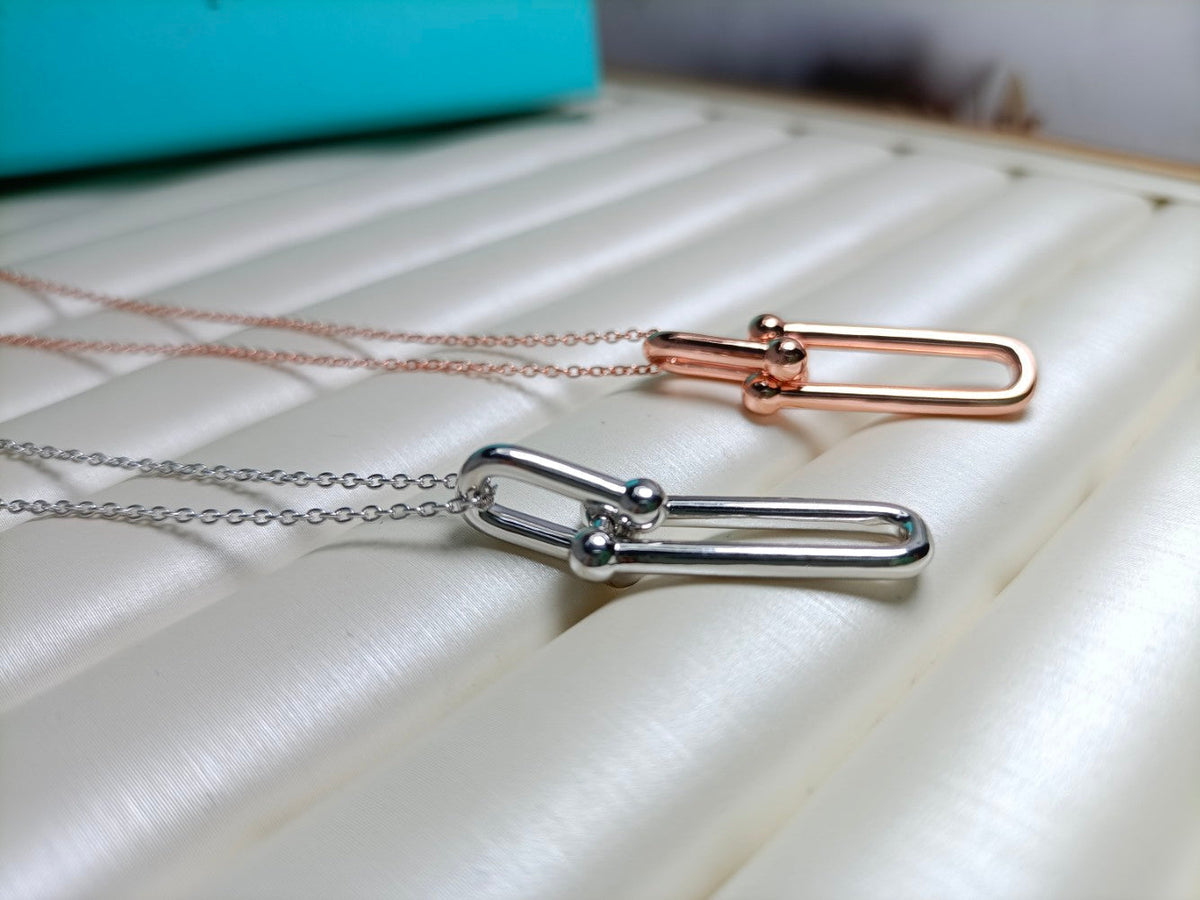 [Eterna Jewels]HARDWEAR DROP DOUBLE LINK PEDANT NECKLACE