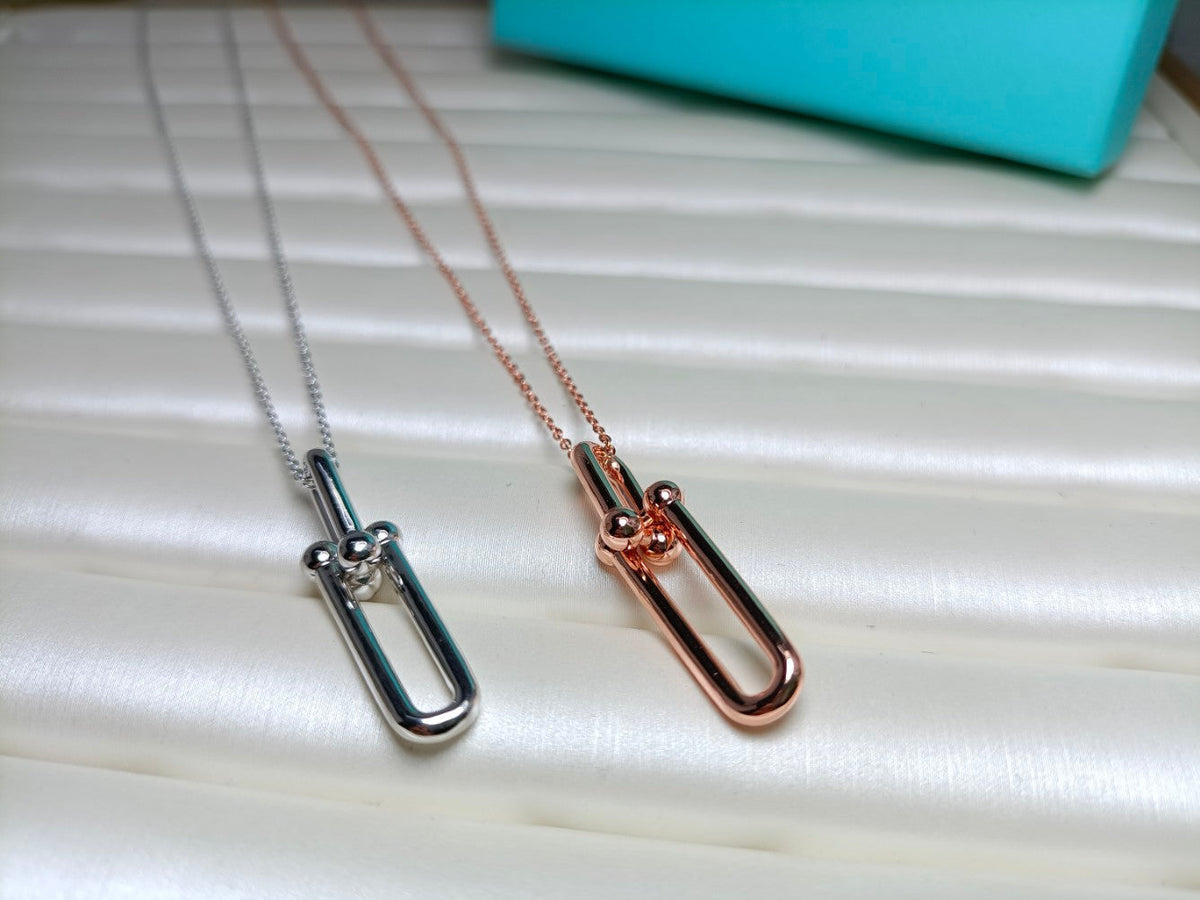 [Eterna Jewels]HARDWEAR DROP DOUBLE LINK PEDANT NECKLACE