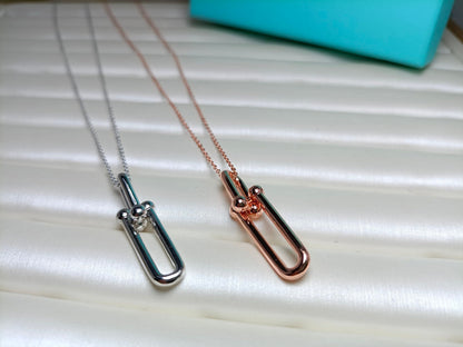 [Eterna Jewels]HARDWEAR DROP DOUBLE LINK PEDANT NECKLACE
