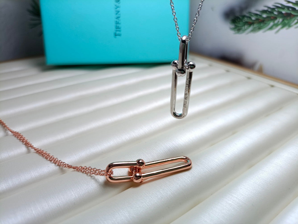 [Eterna Jewels]HARDWEAR DROP DOUBLE LINK PEDANT NECKLACE
