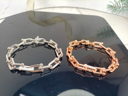 [Eterna Jewels]HARDWEAR BRACELET PINK GOLD AND SILVER DIAMOND