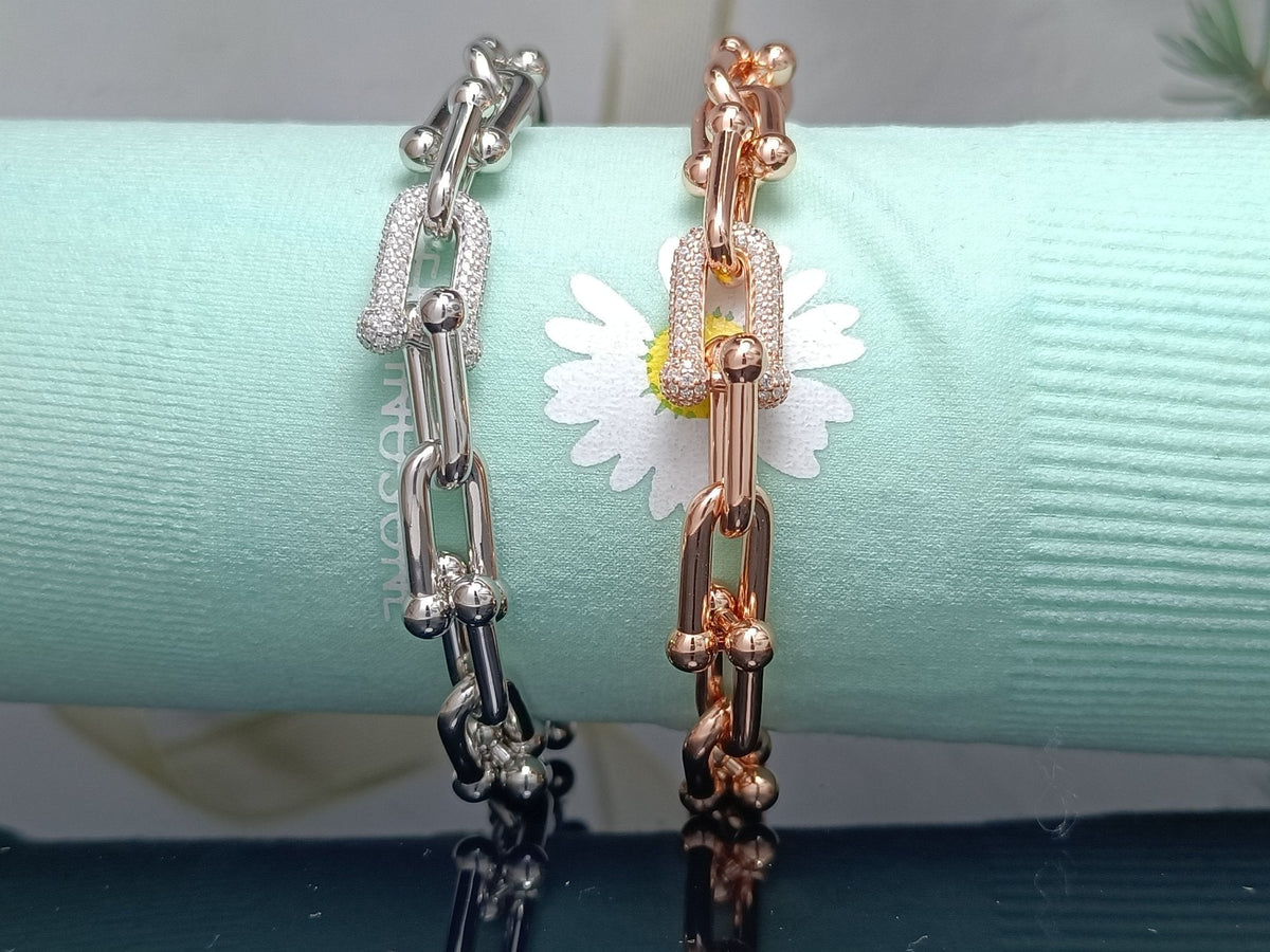 [Eterna Jewels]HARDWEAR BRACELET PINK GOLD AND SILVER DIAMOND
