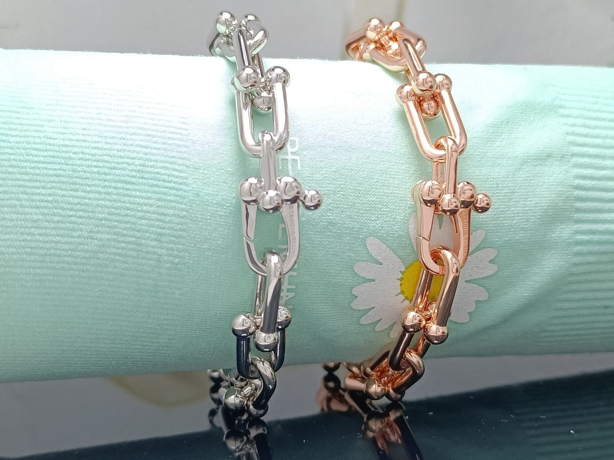 [Eterna Jewels]HARDWEAR BRACELET PINK GOLD AND SILVER DIAMOND