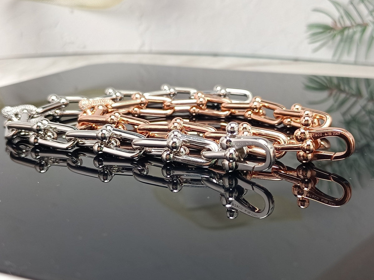 [Eterna Jewels]HARDWEAR BRACELET PINK GOLD AND SILVER DIAMOND
