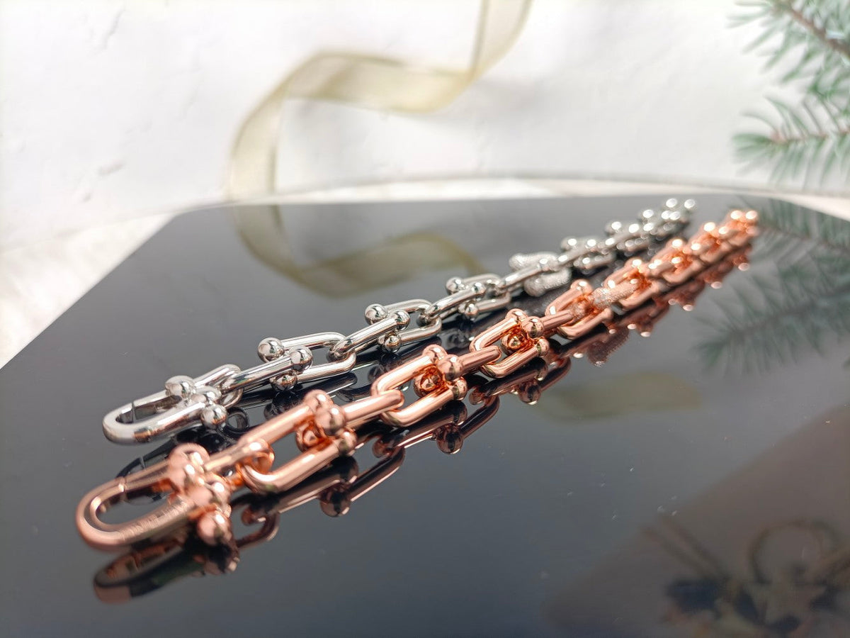 [Eterna Jewels]HARDWEAR BRACELET PINK GOLD AND SILVER DIAMOND
