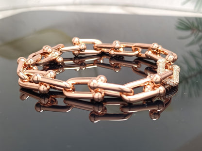 [Eterna Jewels]HARDWEAR BRACELET PINK GOLD AND SILVER DIAMOND