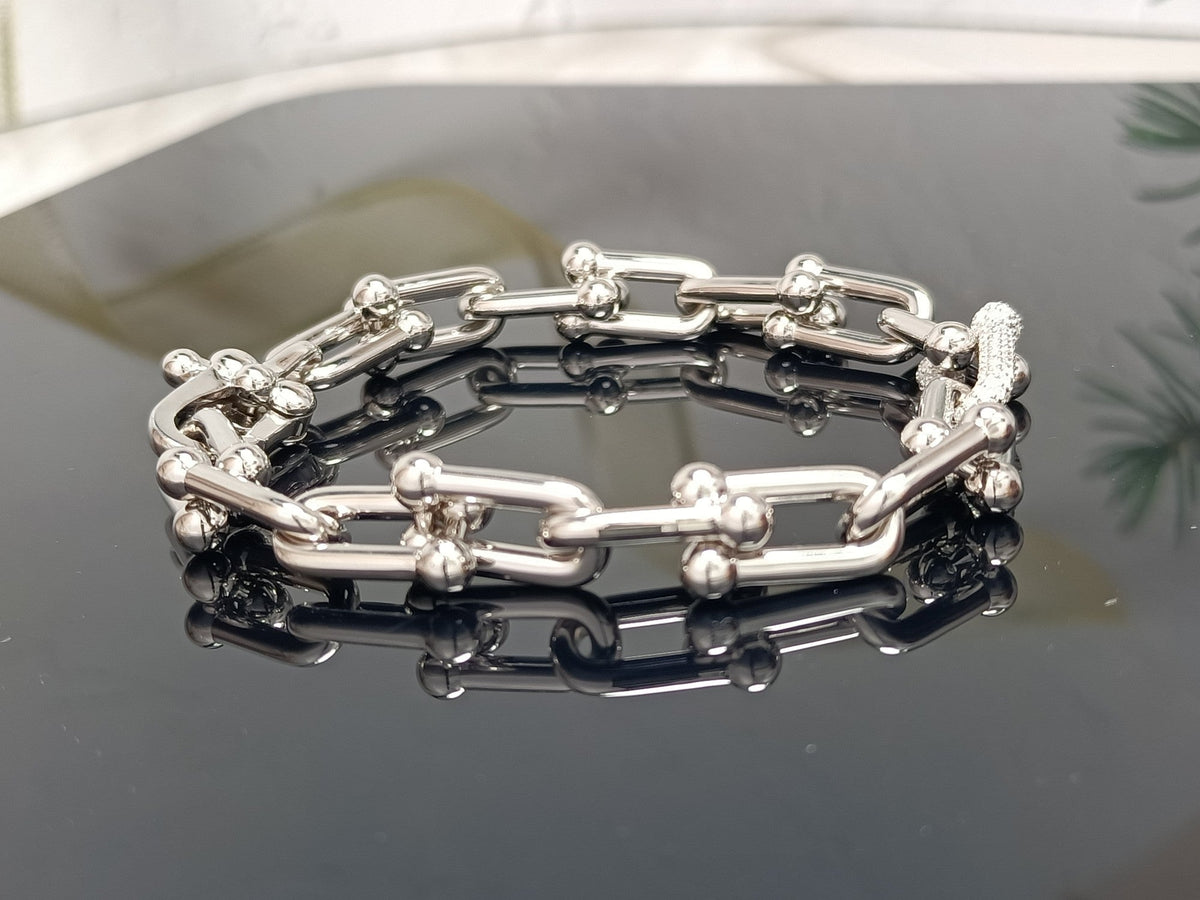 [Eterna Jewels]HARDWEAR BRACELET PINK GOLD AND SILVER DIAMOND