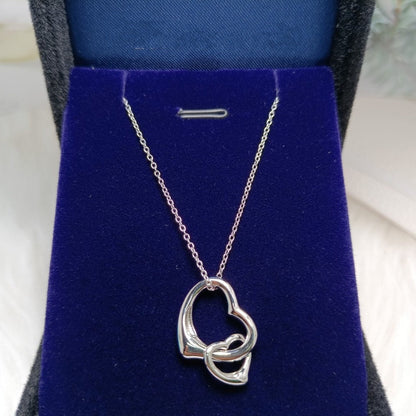 [Eterna Jewels]DOUBLE HEART SILVER NECKLACE
