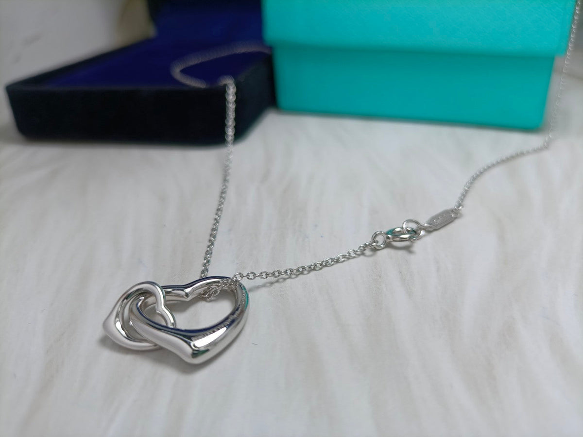 [Eterna Jewels]DOUBLE HEART SILVER NECKLACE