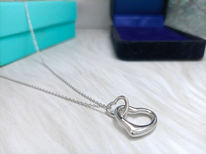 [Eterna Jewels]DOUBLE HEART SILVER NECKLACE