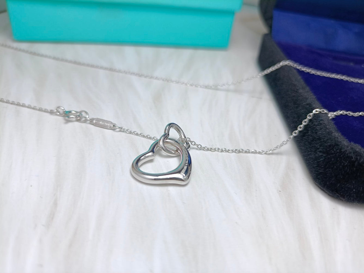 [Eterna Jewels]DOUBLE HEART SILVER NECKLACE