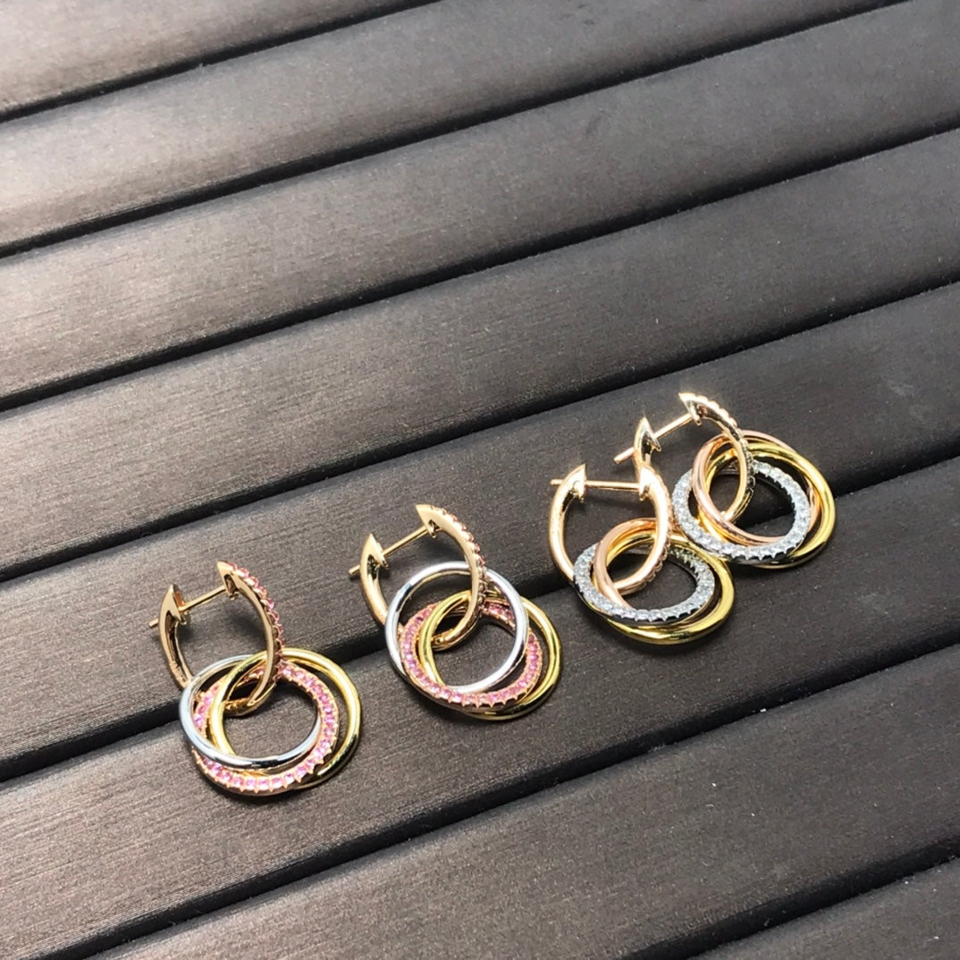 [Eterna Jewels]TRINITY EARRINGS GOLD DIAMOND