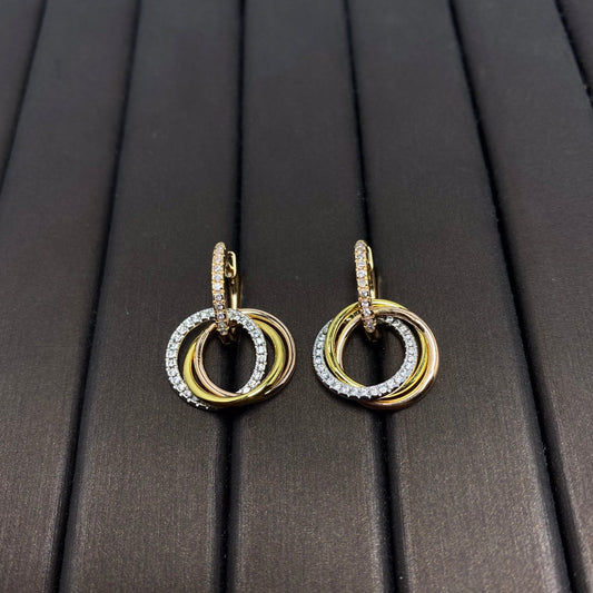 [Eterna Jewels]TRINITY EARRINGS GOLD DIAMOND