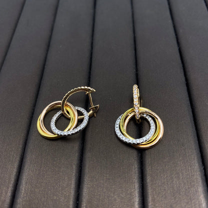 [Eterna Jewels]TRINITY EARRINGS GOLD DIAMOND