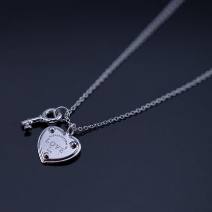 [Eterna Jewels]KEY AND HEART SILVER NECKLACE