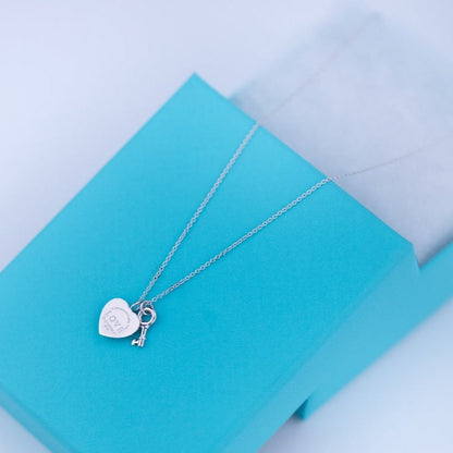 [Eterna Jewels]KEY AND HEART SILVER NECKLACE