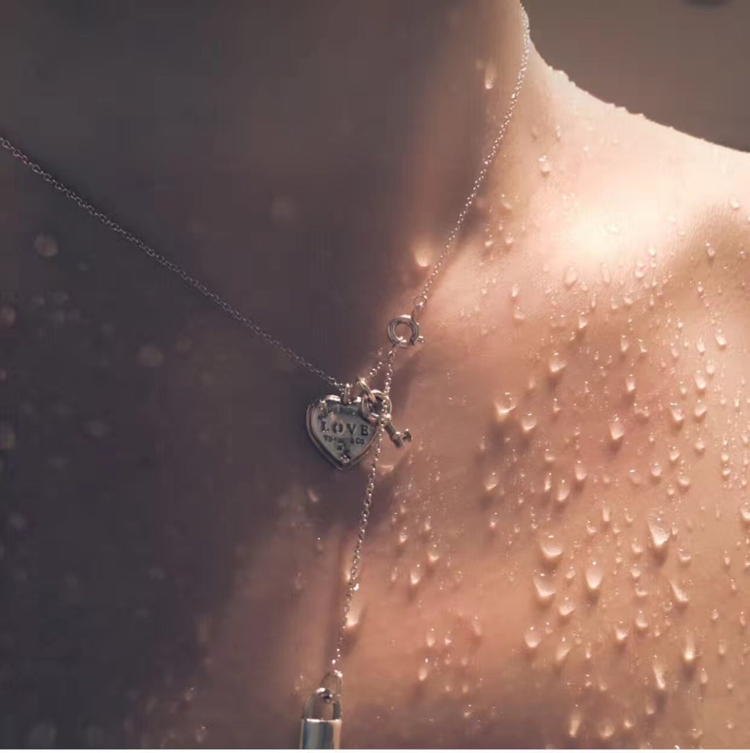[Eterna Jewels]KEY AND HEART SILVER NECKLACE